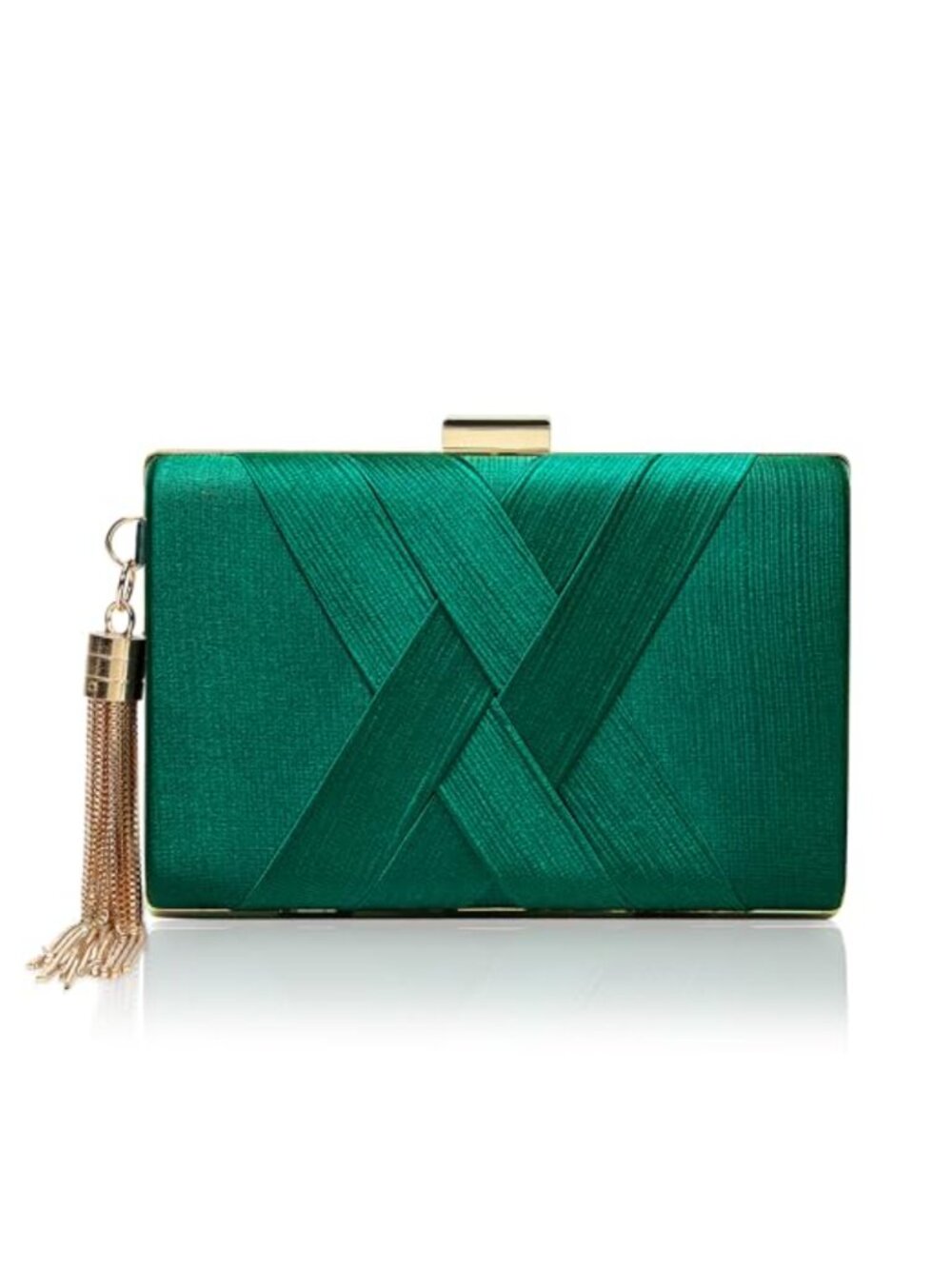 Satin Evening Clutch Tassel Convertible Chain Strap Party Prom Bridal Purse